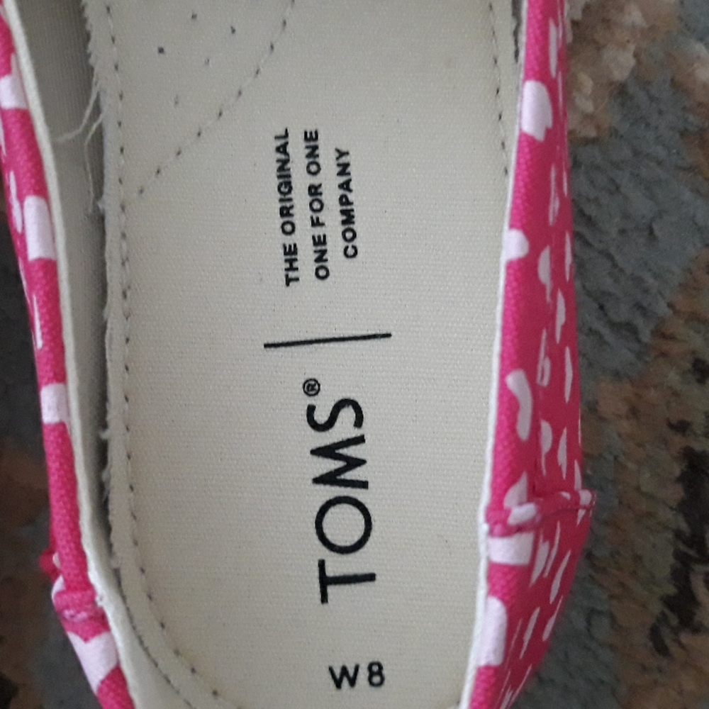5x*Host Pick*Toms Belmont Raspberry Hearts shoes - Picture 13 of 16